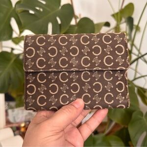Celine Brown Monogram Canvas Wallet